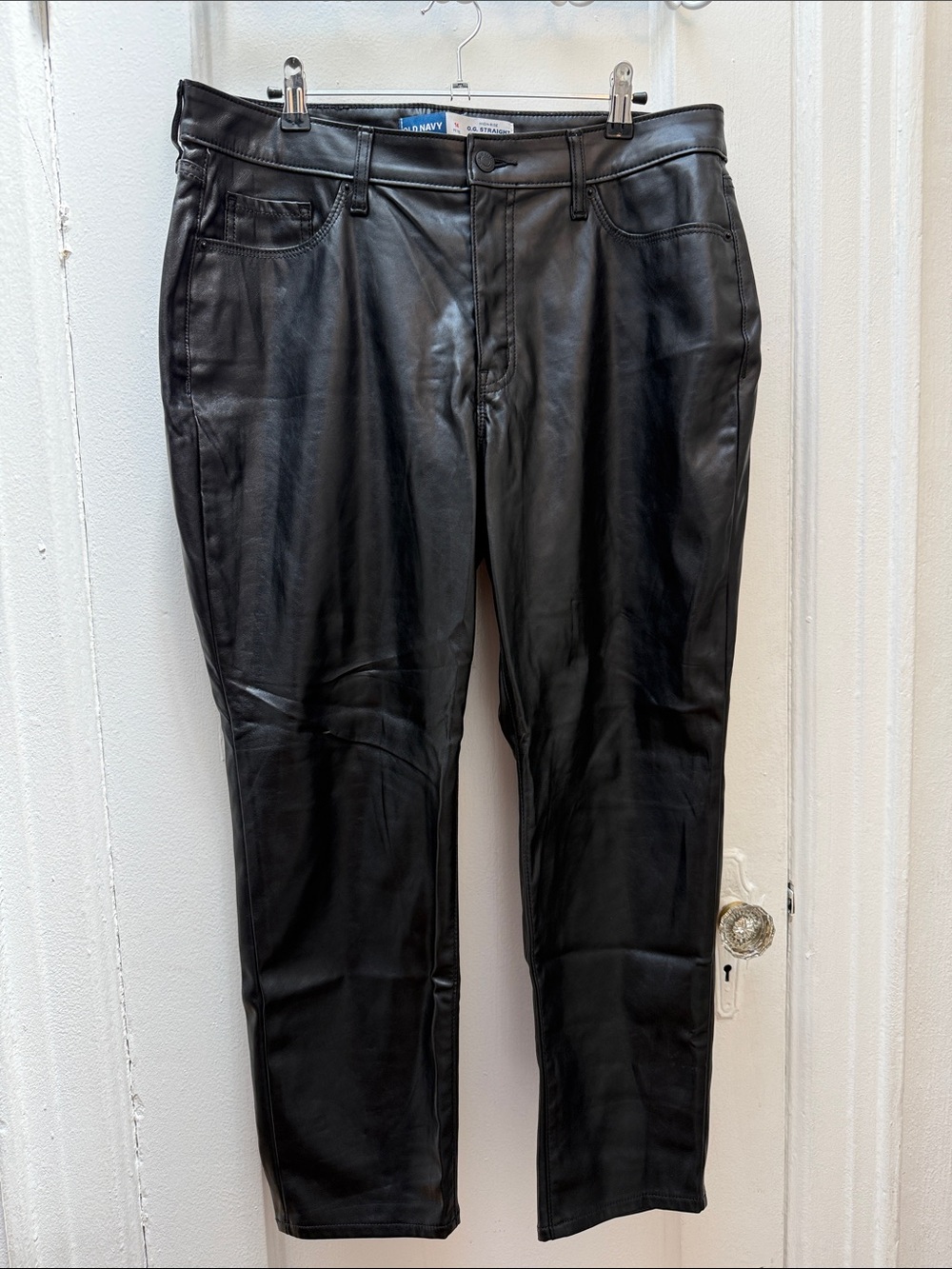 Old Navy High Rise O.G. Straight faux leather pants